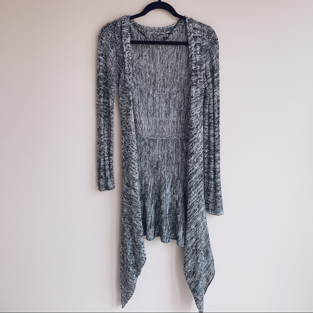 Love stitch gray asymmetrical sweater